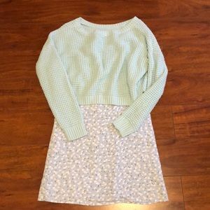 Cropped sweater and dress